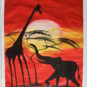 Left Giraffe and Elephant
